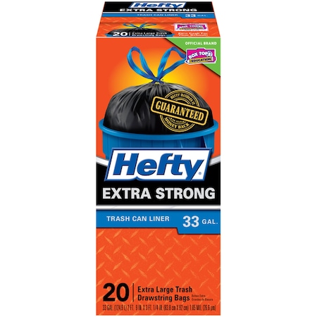 Hefty Hefty Extra Strong 33 gal No Scent Scent Trash Bags Drawstring 20 pk 1.05 mil E8-6725